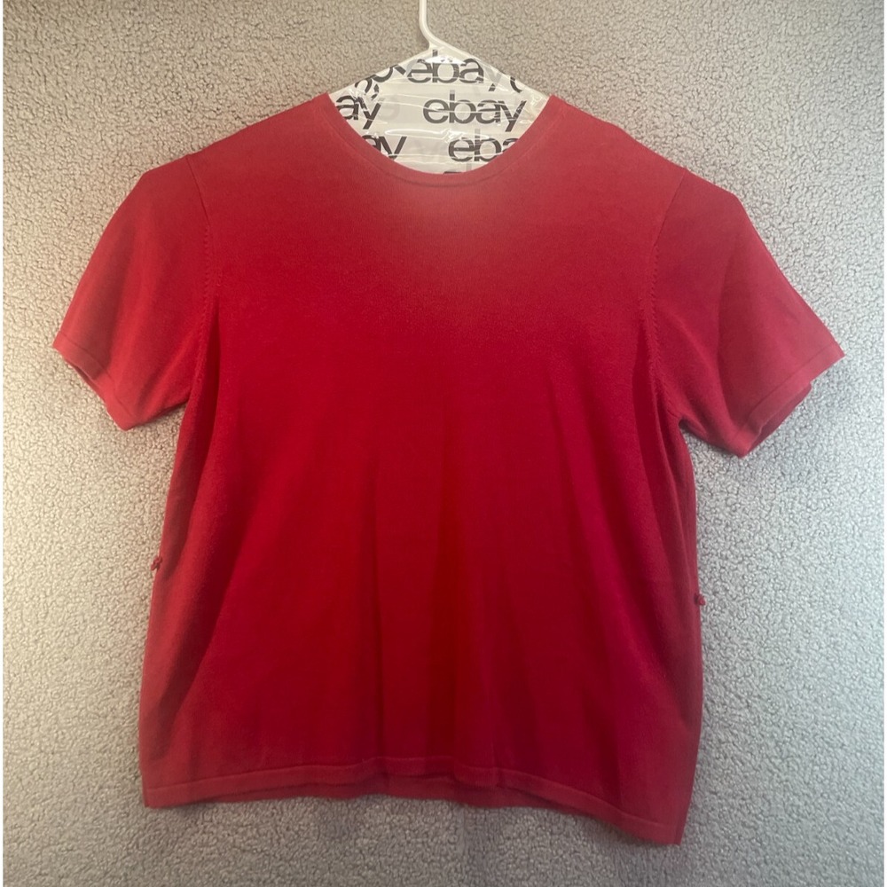 Pierre Cardin‎ Top Women's  Size  1X Red Casual Loose